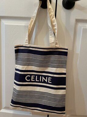 NEW CELINE New eco bag canvas tote bag blue Navy